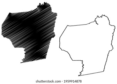 Barbour County, State of West Virginia (U.S. county, United States of America) map vector illustration, scribble sketch Barbour map