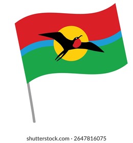 Bandeira nacional de Barbuda flutters com mastro