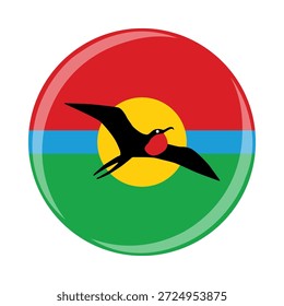 Icono oficial del emblema de la bandera del círculo redondo nacional de Barbuda