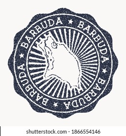 Barbuda stamp. Travel rubber stamp with the name and map of island, vector illustration. Can be used as insignia, logotype, label, sticker or badge of the Barbuda.