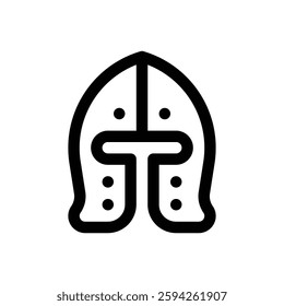 Barbute helmet. Editable stroke vector icon.