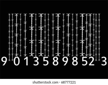 barbwire barcode, vector