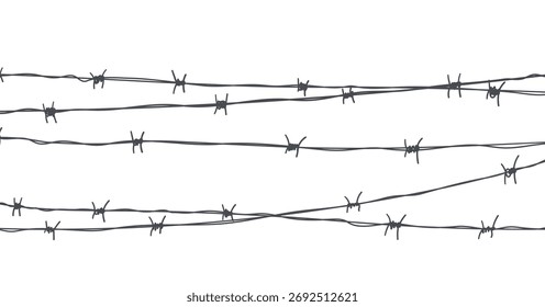 Barbwire fence background, design element for military, security, prison