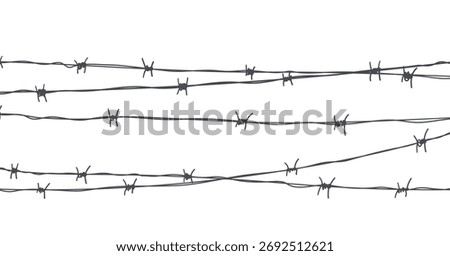 Barbwire fence background, design element for military, security, prison