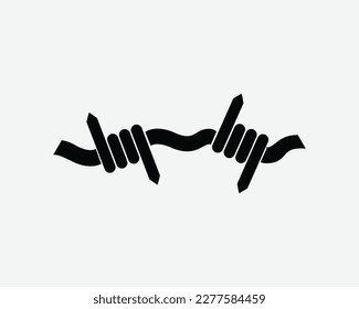 Barbwire Icon Spike Thorns Sharp Barb Wire Fence Security Line Black White Silhouette Symbol Sign Graphic Clipart Artwork Illustration Pictogram Vector