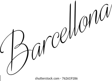 Barcellona text sign illustration on White Background