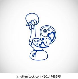 Barcelo rooster - thin line art vector icon
