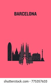 
Barcelona art design concept. Flat vector illustration.