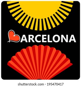 Barcelona black vector sticker