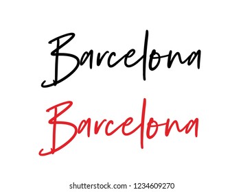 Barcelona calligraphy vector quote