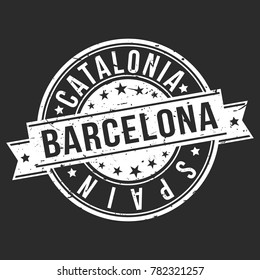 Barcelona Catalonia Spain Europe Stamp Logo Icon Symbol Design