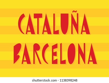 Barcelona "Cataluna" Catalonia vector lettering logo element