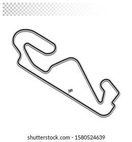 Barcelona circuit for motorsport and autosport. Spanish grand prix race track. 