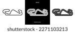 Barcelona Circuit Vector. Spain Circuit de Barcelona Race Track Illustration with Editable Stroke. Stock Vector.