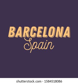 Barcelona city calligraphy vector quote