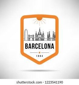 Barcelona City Modern Skyline Vector Template