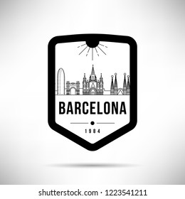Barcelona City Modern Skyline Vector Template