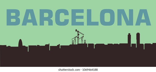 Barcelona city skyline 1