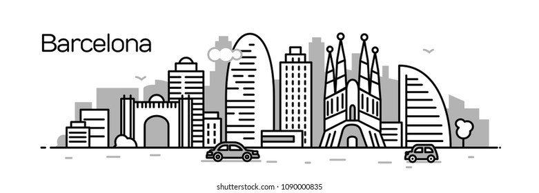 Barcelona City. Vector illustration