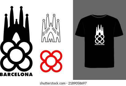 Barcelona. diseño sobre la ciudad de Barcelona con la flor de Barcelona y uno de los íconos de la ciudad