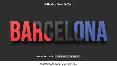 barcelona editable text effect, text style