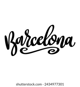 Barcelona. Lettering phrase isolated on white background