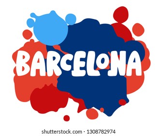 Barcelona logo, lettering, calligraphy. Logos for banner, poster, postcard, website. Vector template