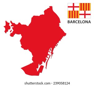 Barcelona Map With Flag