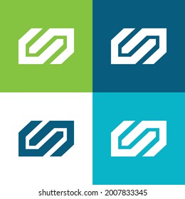 Barcelona Metro Logo Flat four color minimal icon set
