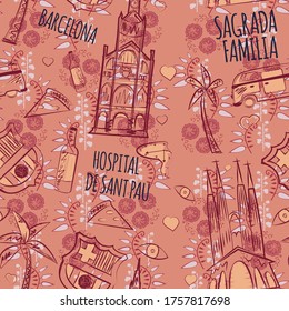 barcelona pattern seamless design. Decoration textile and paper series