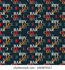 Barcelona seamless pattern. Autentic artistic design for background.