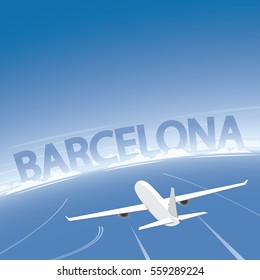 Barcelona Skyline Flight Destination