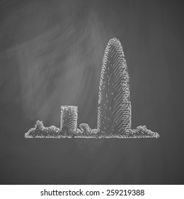 Barcelona skyline icon