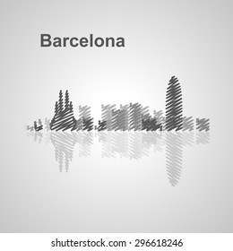 Barcelona skyline  for your design, concept Illustration.