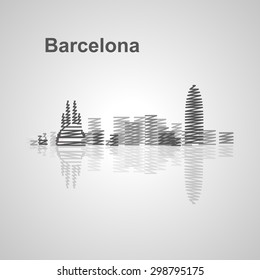 Barcelona skyline  for your design, concept Illustration.