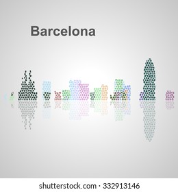 Barcelona skyline for your design, concept Illustration.