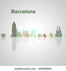 Barcelona skyline for your design, concept Illustration.
