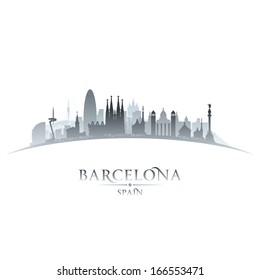 Barcelona Spain City Skyline Silhouette Vector Stock Vector (royalty 