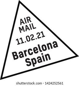BARCELONA, SPAIN mail delivery stamp