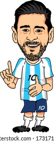 BARCELONA, SPAIN - MAY 15, 2020:
Lionel Messi, an Argentine professional footballer. Vector Caricature