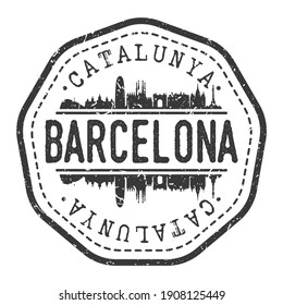 Barcelona, Spain Stamp Skyline Postmark. Silhouette Postal Passport. City Round Vector Icon. Vintage Postage Design. svg