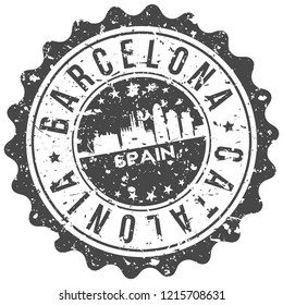 Barcelona Spain Travel Stamp Icon City Design Tourism Export Seal