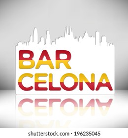 Barcelona Spain vector design. City skyline silhouette illustration.