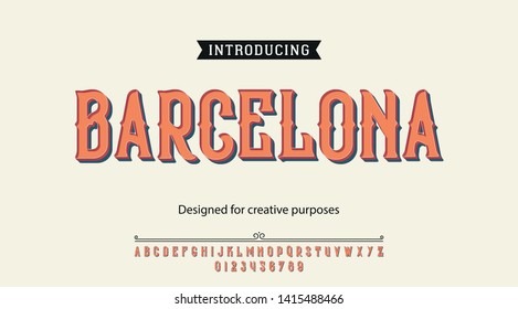 Barcelona typeface.For labels and different type designs