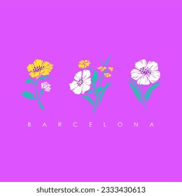 Barcelona typography slogan for t shirt printing, tee graphic design.  