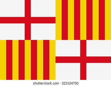 Barcelona Vector Flag