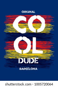 barcelons cool dude,t-shirt print poster vector illustration