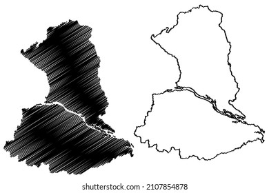 Barcelos municipality (Amazonas state, Municipalities of Brazil, Federative Republic of Brazil) map vector illustration, scribble sketch Barcellos or Mariua map