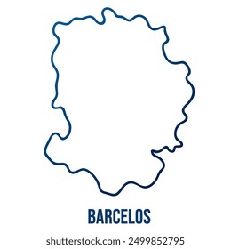 Barcelos  municipality map, Braga district. Simplified blue gradient linear vector map