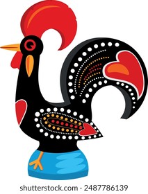 Barcelos rooster, vector illustration of a Portuguese symbol.